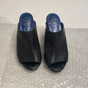 Jeffrey Campbell Black Leather Mules